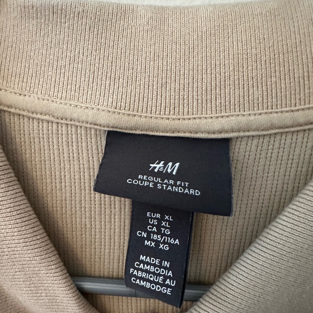 H&M Beige Long Sleeve Polo Shirt - Picture 4 of 6